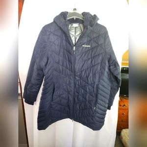 Columbia Women's Heavenly Long Hooded Jacket - Plus Size 3XL Dark Nocturnal